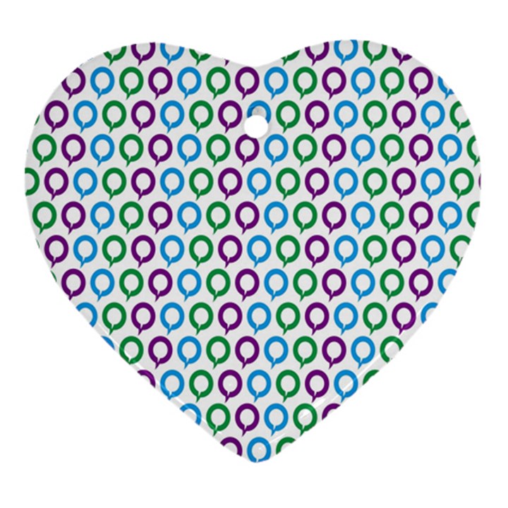 Polka Dot Like Circle Purple Blue Green Ornament (Heart)