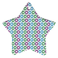 Polka Dot Like Circle Purple Blue Green Ornament (star) by Mariart