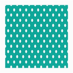 Polka Dots White Blue Medium Glasses Cloth (2-side) by Mariart