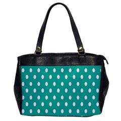 Polka Dots White Blue Office Handbags by Mariart