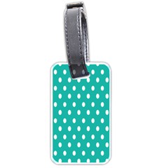 Polka Dots White Blue Luggage Tags (two Sides) by Mariart