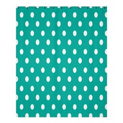 Polka Dots White Blue Shower Curtain 60  X 72  (medium) 