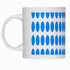 Polka Dots Blue White White Mugs