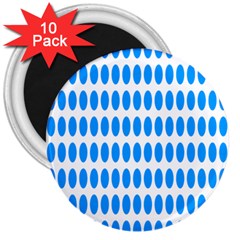 Polka Dots Blue White 3  Magnets (10 Pack)  by Mariart