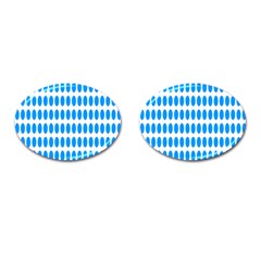 Polka Dots Blue White Cufflinks (oval)