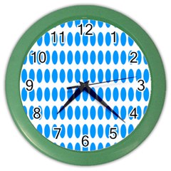 Polka Dots Blue White Color Wall Clocks