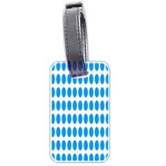 Polka Dots Blue White Luggage Tags (two Sides)