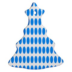 Polka Dots Blue White Christmas Tree Ornament (two Sides) by Mariart