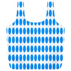 Polka Dots Blue White Full Print Recycle Bags (l)  by Mariart