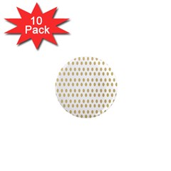 Polka Dots Gold Grey 1  Mini Magnet (10 Pack)  by Mariart