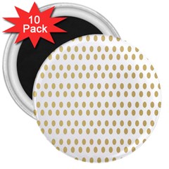 Polka Dots Gold Grey 3  Magnets (10 Pack)  by Mariart
