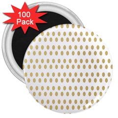 Polka Dots Gold Grey 3  Magnets (100 Pack) by Mariart