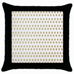 Polka Dots Gold Grey Throw Pillow Case (black)