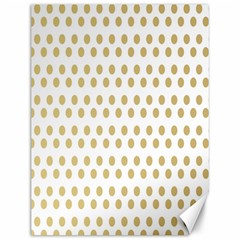 Polka Dots Gold Grey Canvas 12  X 16   by Mariart