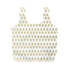 Polka Dots Gold Grey Full Print Recycle Bags (m)  by Mariart