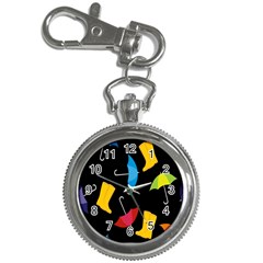 Rain Shoe Boots Blue Yellow Pink Orange Black Umbrella Key Chain Watches by Mariart