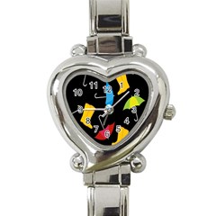 Rain Shoe Boots Blue Yellow Pink Orange Black Umbrella Heart Italian Charm Watch by Mariart