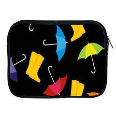 Rain Shoe Boots Blue Yellow Pink Orange Black Umbrella Apple Ipad 2/3/4 Zipper Cases by Mariart