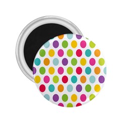 Polka Dot Yellow Green Blue Pink Purple Red Rainbow Color 2 25  Magnets by Mariart