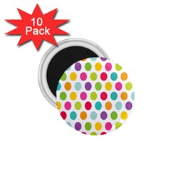 Polka Dot Yellow Green Blue Pink Purple Red Rainbow Color 1 75  Magnets (10 Pack)  by Mariart
