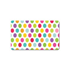 Polka Dot Yellow Green Blue Pink Purple Red Rainbow Color Magnet (name Card) by Mariart