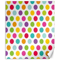 Polka Dot Yellow Green Blue Pink Purple Red Rainbow Color Canvas 20  X 24  