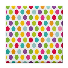 Polka Dot Yellow Green Blue Pink Purple Red Rainbow Color Face Towel by Mariart