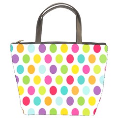 Polka Dot Yellow Green Blue Pink Purple Red Rainbow Color Bucket Bags by Mariart