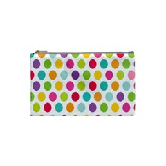 Polka Dot Yellow Green Blue Pink Purple Red Rainbow Color Cosmetic Bag (small) 