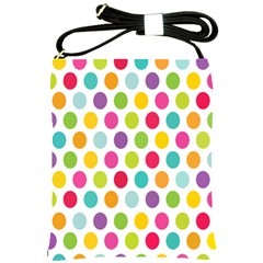Polka Dot Yellow Green Blue Pink Purple Red Rainbow Color Shoulder Sling Bags by Mariart