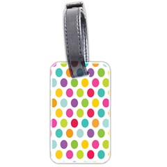 Polka Dot Yellow Green Blue Pink Purple Red Rainbow Color Luggage Tags (two Sides) by Mariart