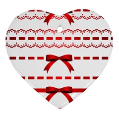 Ribbon Red Line Ornament (heart) by Mariart