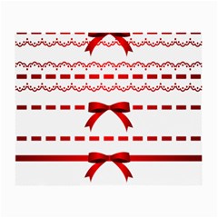 Ribbon Red Line Small Glasses Cloth (2-side) by Mariart