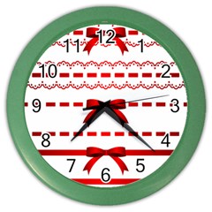 Ribbon Red Line Color Wall Clocks