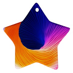 Wave Waves Chefron Color Blue Pink Orange White Red Purple Ornament (star) by Mariart