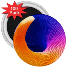 Wave Waves Chefron Color Blue Pink Orange White Red Purple 3  Magnets (100 Pack)