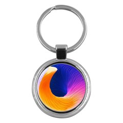 Wave Waves Chefron Color Blue Pink Orange White Red Purple Key Chains (round)  by Mariart