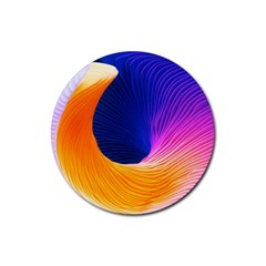 Wave Waves Chefron Color Blue Pink Orange White Red Purple Rubber Coaster (round)  by Mariart