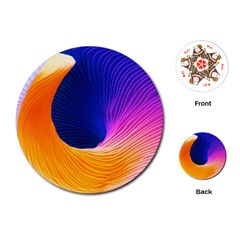 Wave Waves Chefron Color Blue Pink Orange White Red Purple Playing Cards (round)  by Mariart