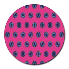 Polka Dot Circle Pink Purple Green Round Mousepads