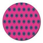 Polka Dot Circle Pink Purple Green Round Mousepads Front