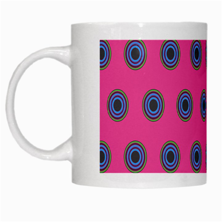 Polka Dot Circle Pink Purple Green White Mugs