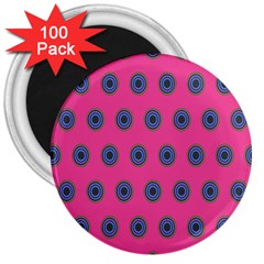 Polka Dot Circle Pink Purple Green 3  Magnets (100 Pack)