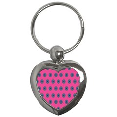 Polka Dot Circle Pink Purple Green Key Chains (heart)  by Mariart