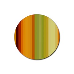 Colorful Citrus Colors Striped Background Wallpaper Rubber Coaster (round)  by Simbadda