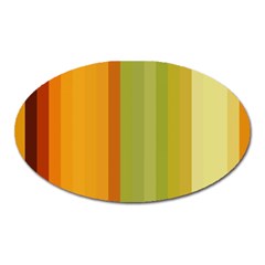 Colorful Citrus Colors Striped Background Wallpaper Oval Magnet by Simbadda