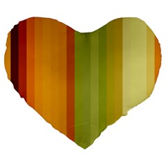 Colorful Citrus Colors Striped Background Wallpaper Large 19  Premium Flano Heart Shape Cushions by Simbadda