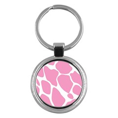 Baby Pink Girl Pattern Colorful Background Key Chains (round)  by Simbadda