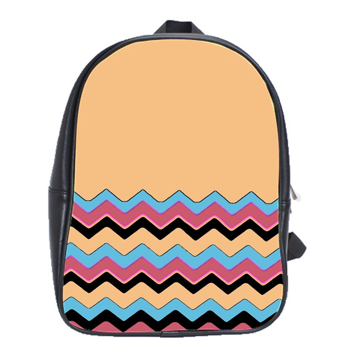 Chevrons Patterns Colorful Stripes Background Art Digital School Bags(Large) 