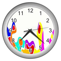 Simple Abstract With Copyspace Wall Clocks (silver) 